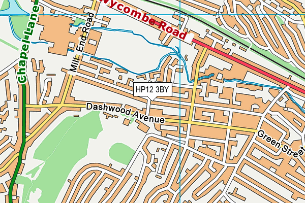 HP12 3BY map - OS VectorMap District (Ordnance Survey)