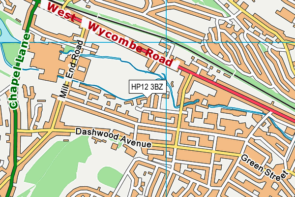 HP12 3BZ map - OS VectorMap District (Ordnance Survey)