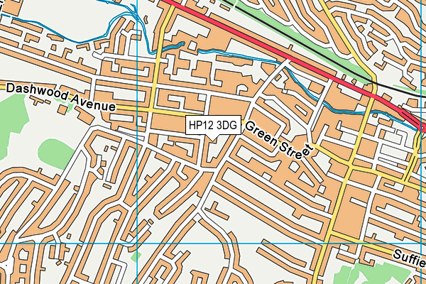 HP12 3DG map - OS VectorMap District (Ordnance Survey)