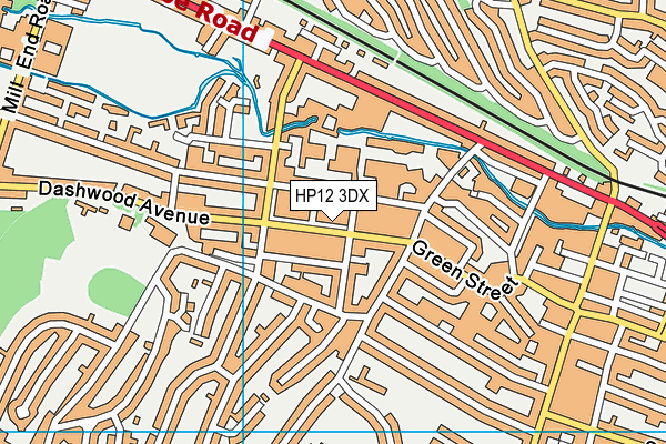 HP12 3DX map - OS VectorMap District (Ordnance Survey)
