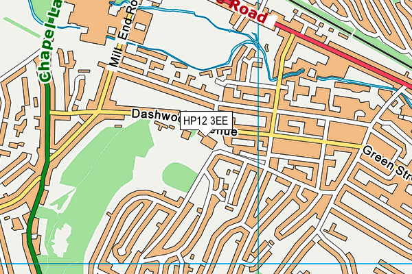 HP12 3EE map - OS VectorMap District (Ordnance Survey)