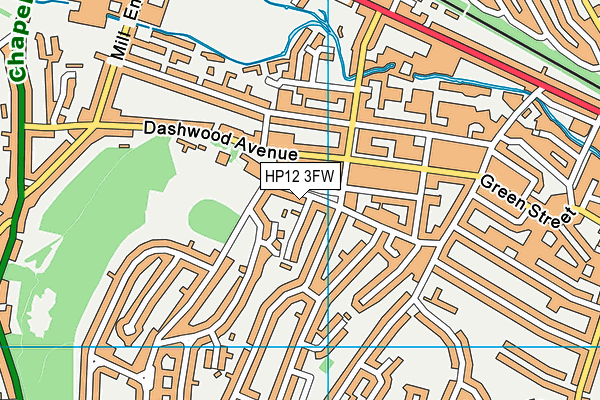 HP12 3FW map - OS VectorMap District (Ordnance Survey)