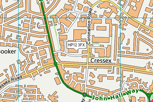 HP12 3FX map - OS VectorMap District (Ordnance Survey)