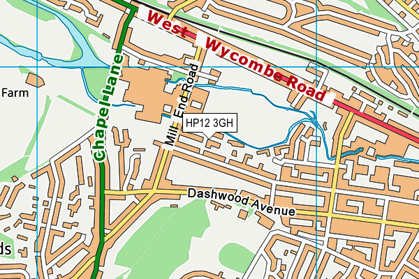 HP12 3GH map - OS VectorMap District (Ordnance Survey)