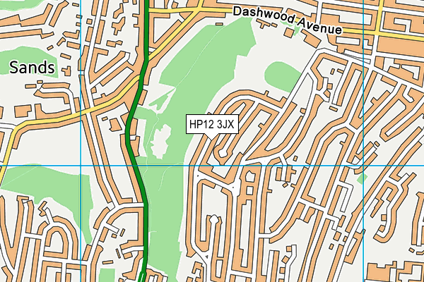 HP12 3JX map - OS VectorMap District (Ordnance Survey)