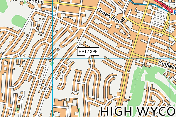 HP12 3PF map - OS VectorMap District (Ordnance Survey)