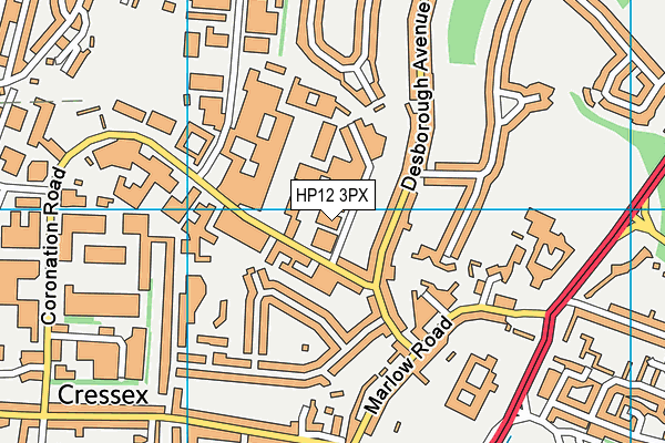 HP12 3PX map - OS VectorMap District (Ordnance Survey)