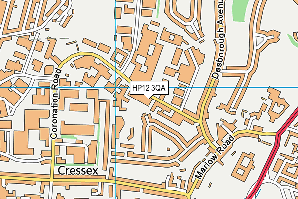 HP12 3QA map - OS VectorMap District (Ordnance Survey)