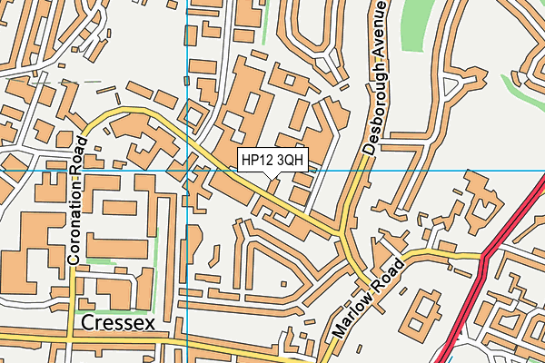 HP12 3QH map - OS VectorMap District (Ordnance Survey)