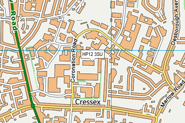 HP12 3SU map - OS VectorMap District (Ordnance Survey)