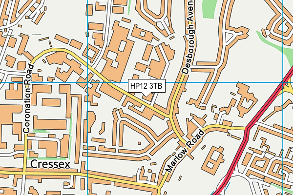 HP12 3TB map - OS VectorMap District (Ordnance Survey)