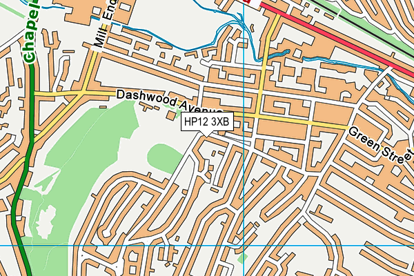 HP12 3XB map - OS VectorMap District (Ordnance Survey)