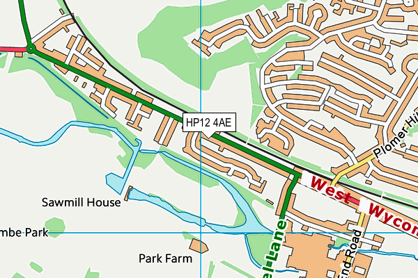 HP12 4AE map - OS VectorMap District (Ordnance Survey)