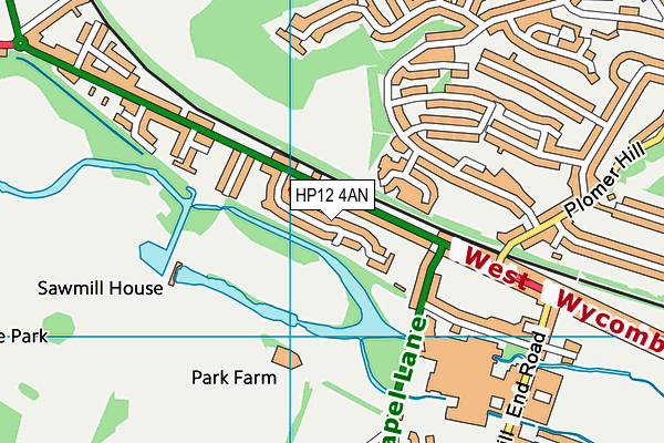 HP12 4AN map - OS VectorMap District (Ordnance Survey)