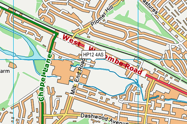 HP12 4AS map - OS VectorMap District (Ordnance Survey)