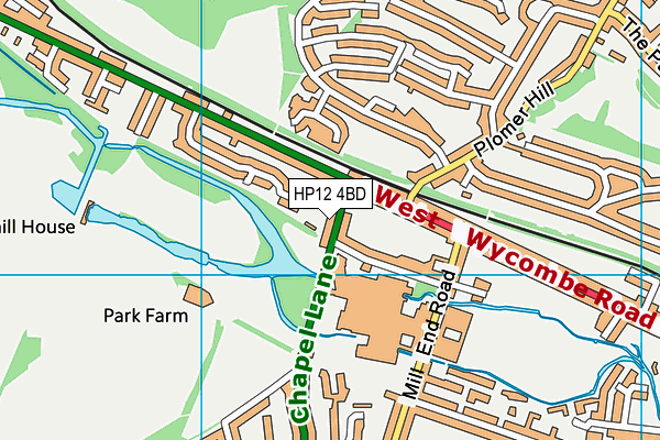 HP12 4BD map - OS VectorMap District (Ordnance Survey)