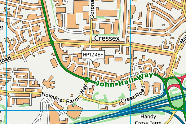 HP12 4BF map - OS VectorMap District (Ordnance Survey)