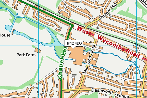 HP12 4BG map - OS VectorMap District (Ordnance Survey)