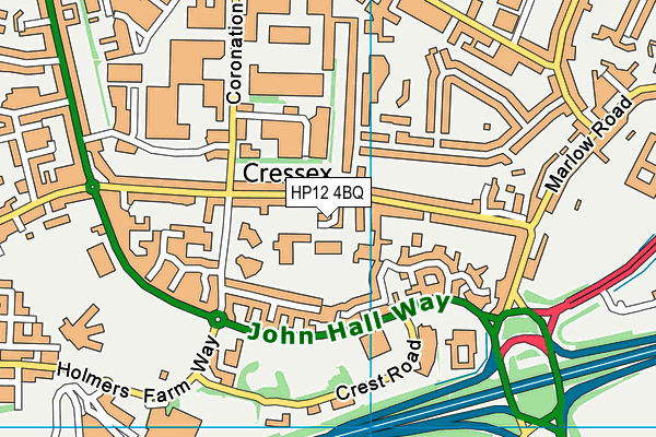 HP12 4BQ map - OS VectorMap District (Ordnance Survey)