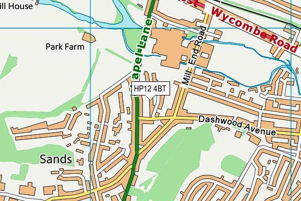 HP12 4BT map - OS VectorMap District (Ordnance Survey)