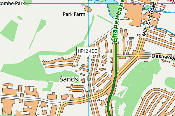 HP12 4DE map - OS VectorMap District (Ordnance Survey)