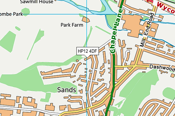 HP12 4DF map - OS VectorMap District (Ordnance Survey)