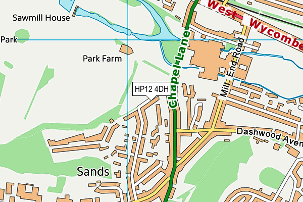 HP12 4DH map - OS VectorMap District (Ordnance Survey)