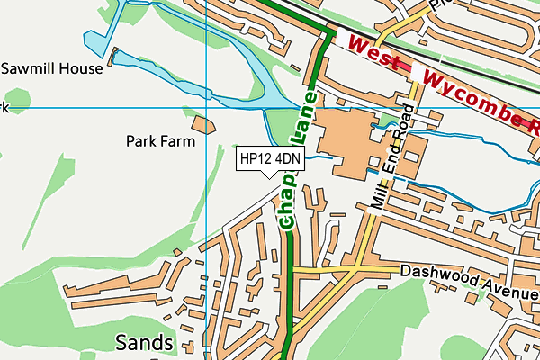 HP12 4DN map - OS VectorMap District (Ordnance Survey)