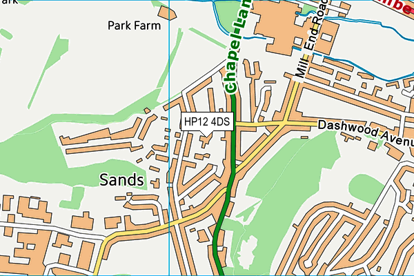 HP12 4DS map - OS VectorMap District (Ordnance Survey)