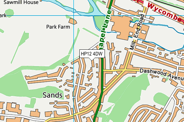 HP12 4DW map - OS VectorMap District (Ordnance Survey)