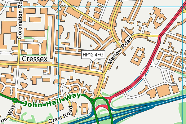 HP12 4FG map - OS VectorMap District (Ordnance Survey)