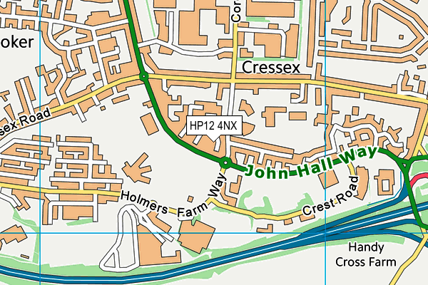 HP12 4NX map - OS VectorMap District (Ordnance Survey)