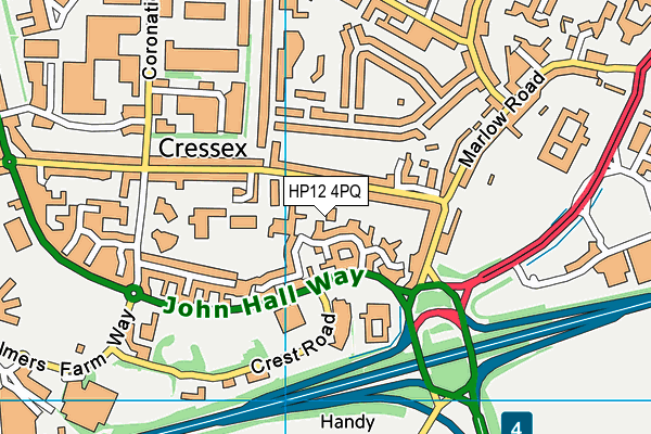 HP12 4PQ map - OS VectorMap District (Ordnance Survey)