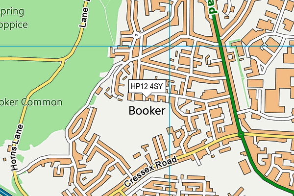 Booker Recreation Ground map (HP12 4SY) - OS VectorMap District (Ordnance Survey)