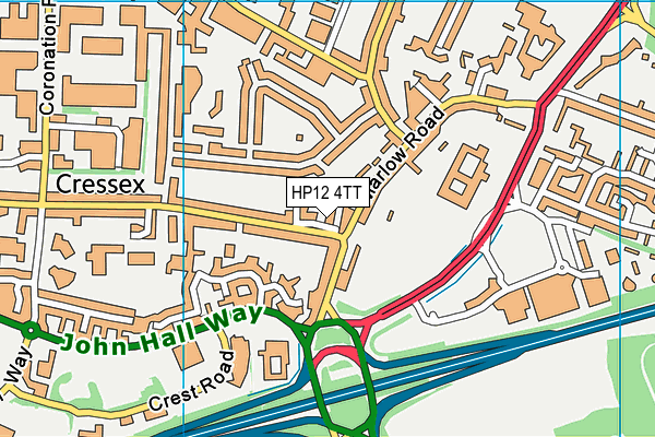 HP12 4TT map - OS VectorMap District (Ordnance Survey)