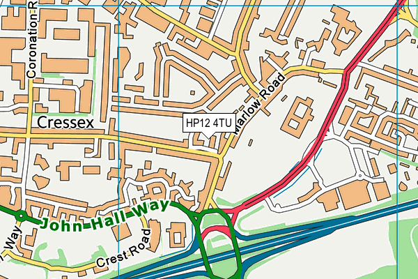 HP12 4TU map - OS VectorMap District (Ordnance Survey)