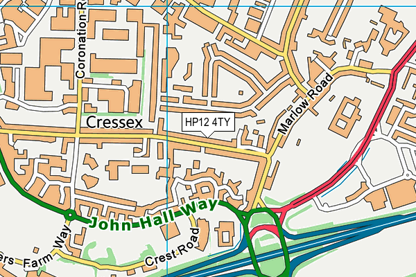 HP12 4TY map - OS VectorMap District (Ordnance Survey)