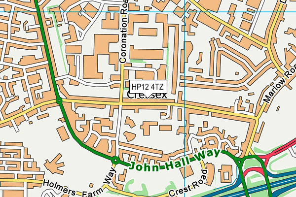 HP12 4TZ map - OS VectorMap District (Ordnance Survey)