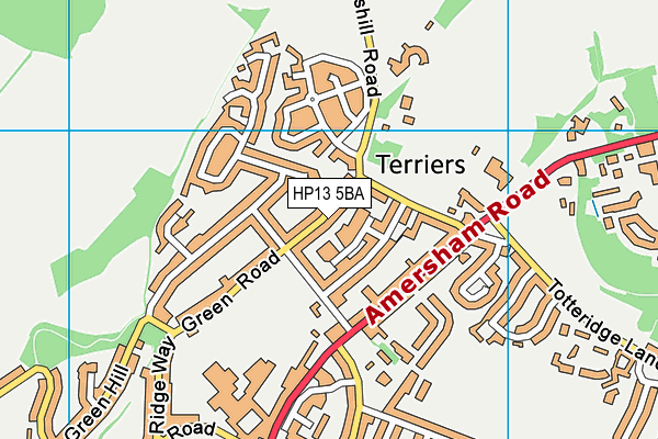 HP13 5BA map - OS VectorMap District (Ordnance Survey)