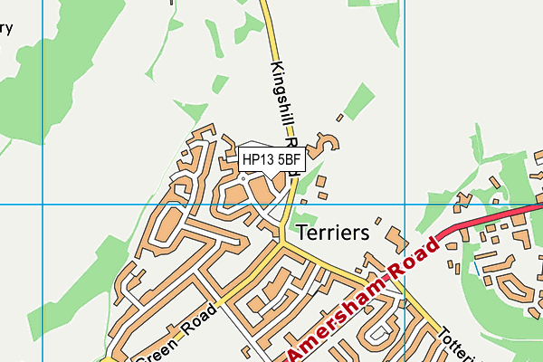 HP13 5BF map - OS VectorMap District (Ordnance Survey)