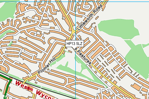 HP13 5LZ map - OS VectorMap District (Ordnance Survey)