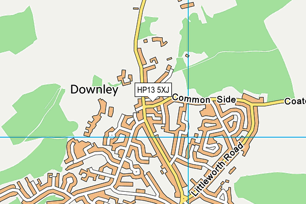 Downley War Memorial Hall map (HP13 5XJ) - OS VectorMap District (Ordnance Survey)