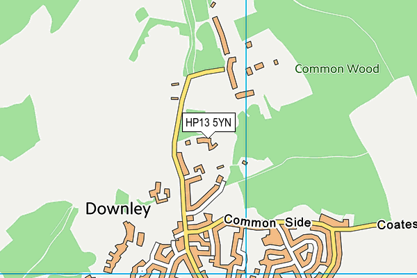 Downley Common map (HP13 5YN) - OS VectorMap District (Ordnance Survey)