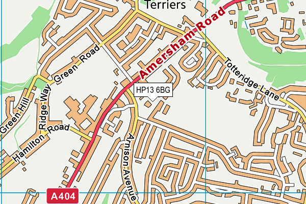 HP13 6BG map - OS VectorMap District (Ordnance Survey)