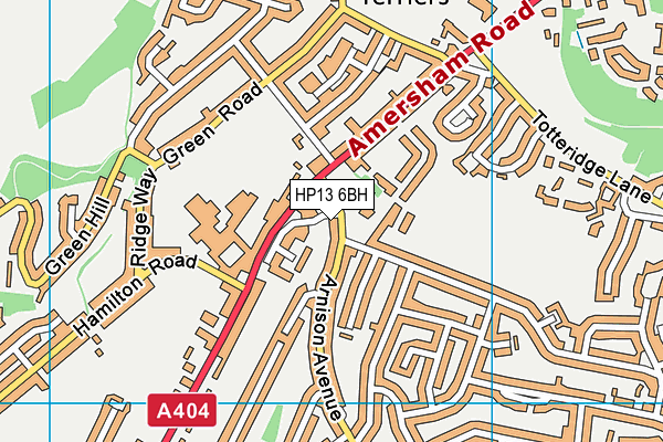 HP13 6BH map - OS VectorMap District (Ordnance Survey)