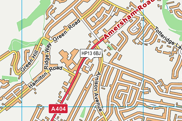 HP13 6BJ map - OS VectorMap District (Ordnance Survey)