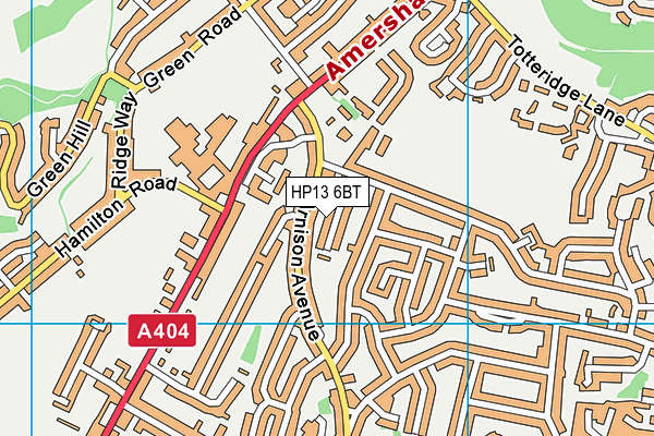 HP13 6BT map - OS VectorMap District (Ordnance Survey)