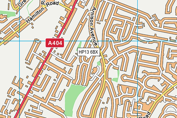 HP13 6BX map - OS VectorMap District (Ordnance Survey)