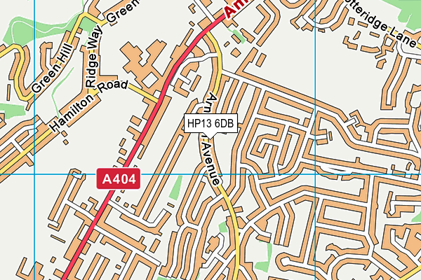 HP13 6DB map - OS VectorMap District (Ordnance Survey)