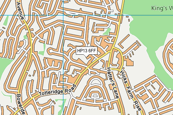 HP13 6FF map - OS VectorMap District (Ordnance Survey)